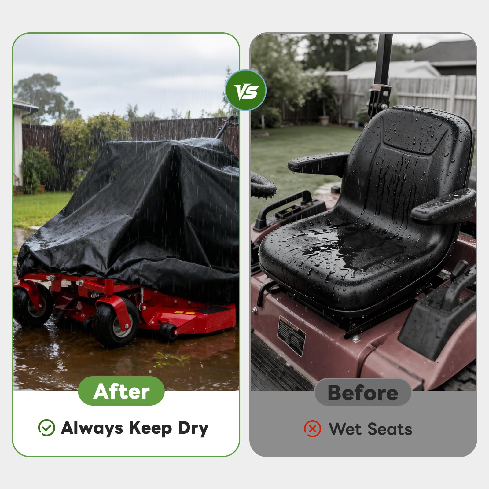 Funda para Tractor Cortacsped - alouweekuky, Oxford 420D Cubierta para Cortacésped de Equitación 183x137x117 cm, Cubierta del Tractor de Jardín al Viento, A la Lluvia, al Polvo y a los Rayos UV