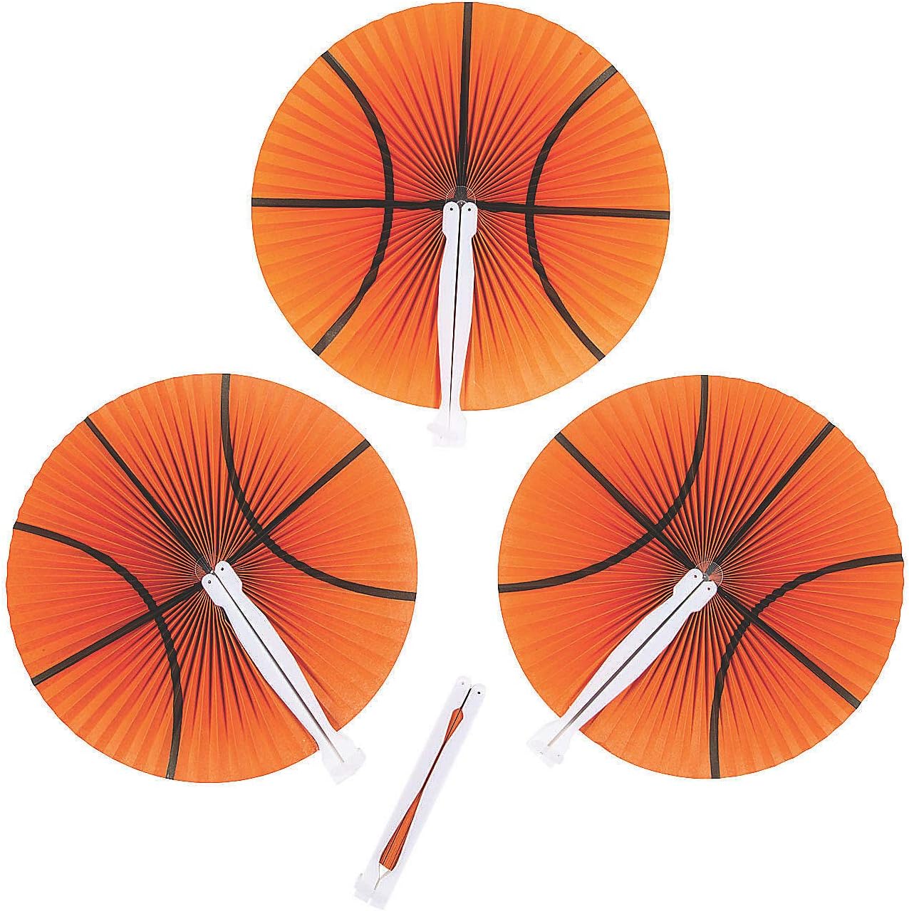 Basketball Paper Folding Fans Set of 12 Sports Party Supplies and Favors Toys