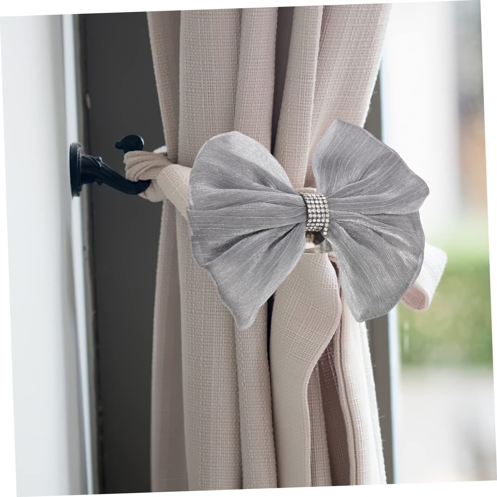 TOPBATHY 4pièces Nœud Décoratif Tulle pour Rideaux Embrasses Élégantes à Nouer Accessoires De Décoration pour Fenêtres Léger pour Salons Et Bureaux