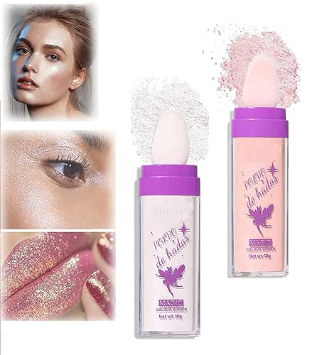 Polvo resaltador de polvo de hadas, palito de polvo glamaz, polvo de Hadas de Julystar de Hadas, brillo de color mágico, polvo de palmaditas de