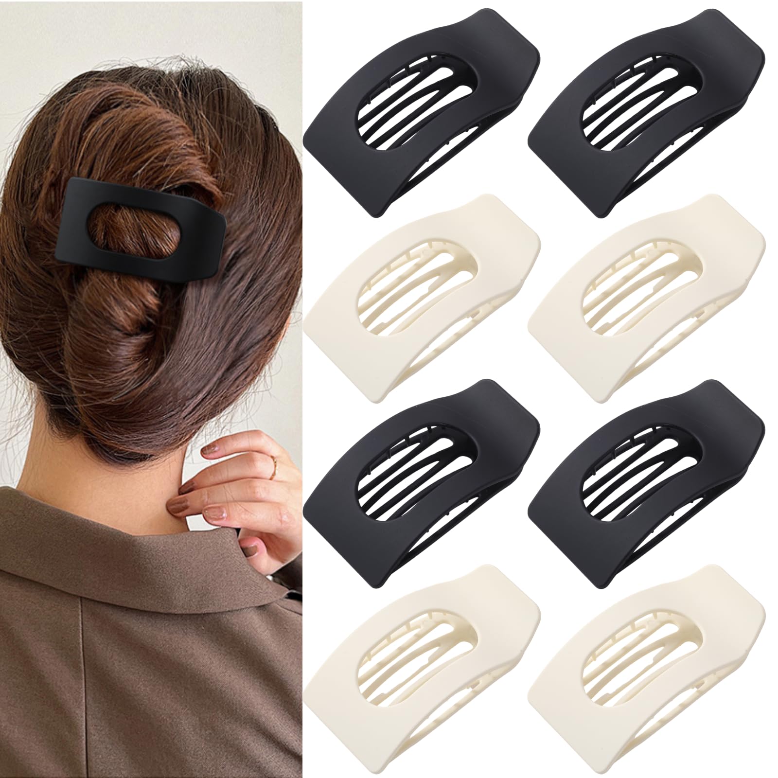 Flat Hair Clips for Women - No-Slip Claw Clips -14