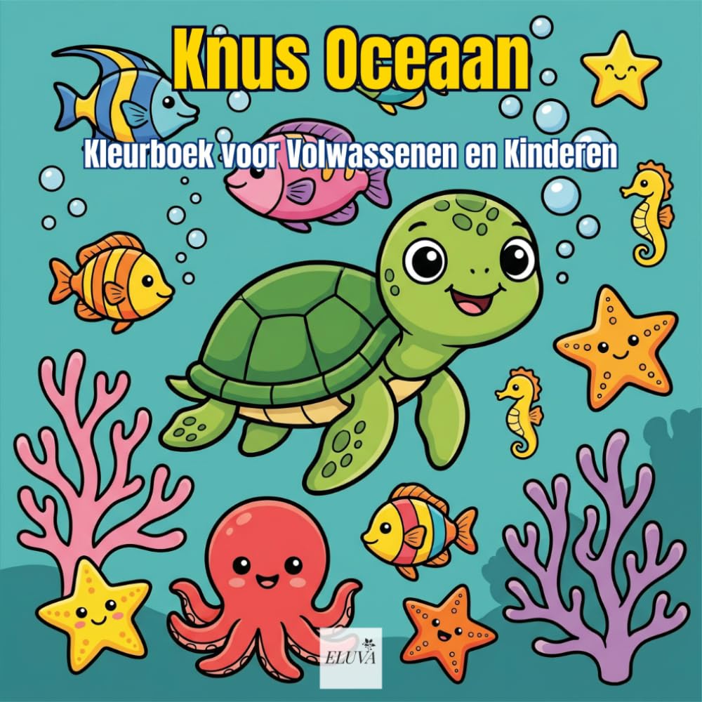 Cozy Ocean - Knus Oceaan: Kleurboek voor Volwassenen en Kinderen, Schattige Zeedieren om in te Kleuren: Eenvoudige Grote Ontwerpen met Schattige Zeewezens voor Ontspanning en Stressverlichting
