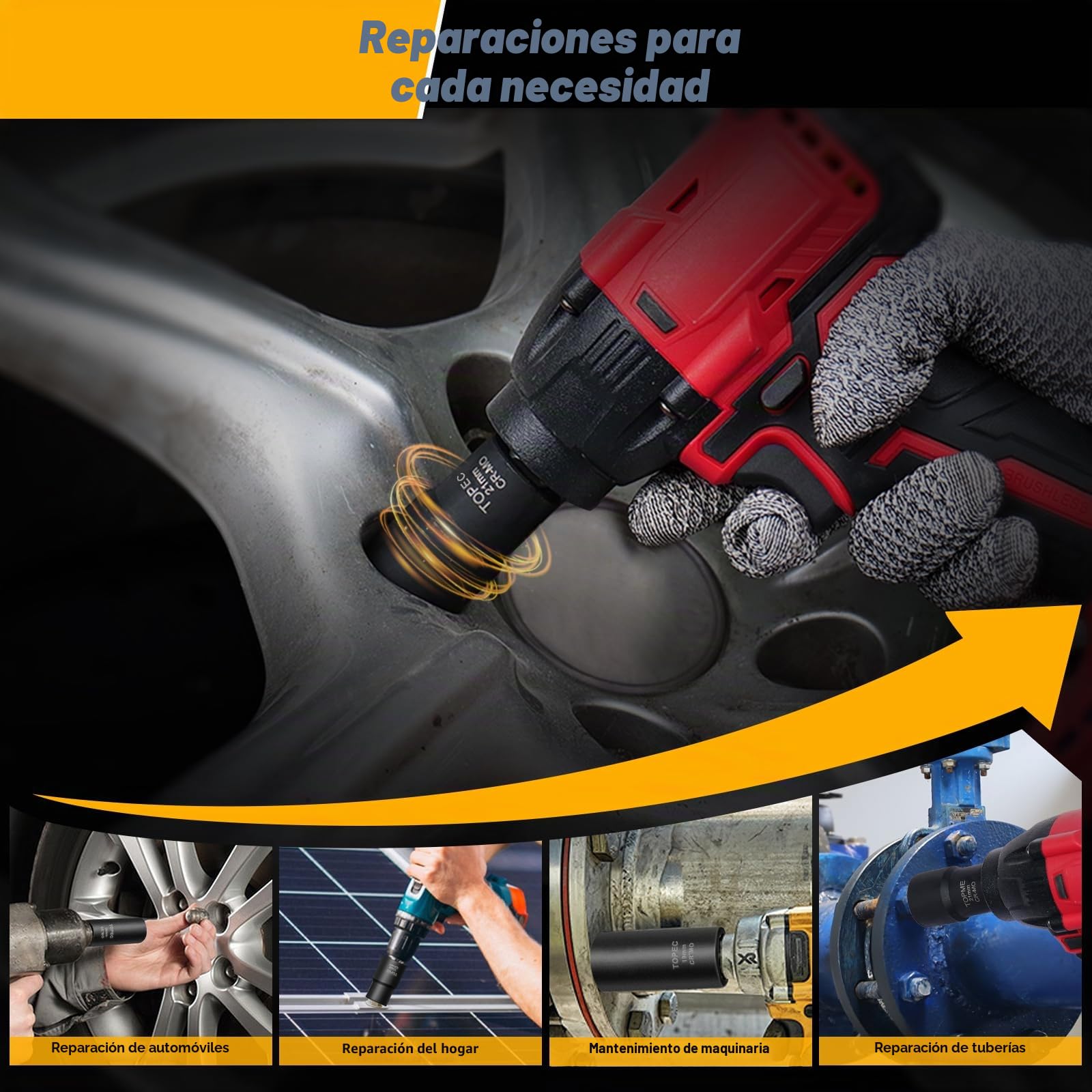 Juego de 5 extractores de tuercas de lengüeta, kit de extracción de bloqueo de rueda de transmisión de 1/2 pulgada, removedor de tuercas de llanta peladas de 17-22 mm, herramienta de extracción de