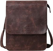 Leathario Crossbody Bag for Men Genuine Leather Small Messenger Shoulder Purse Side Vintage Satchel for Work Business Daily