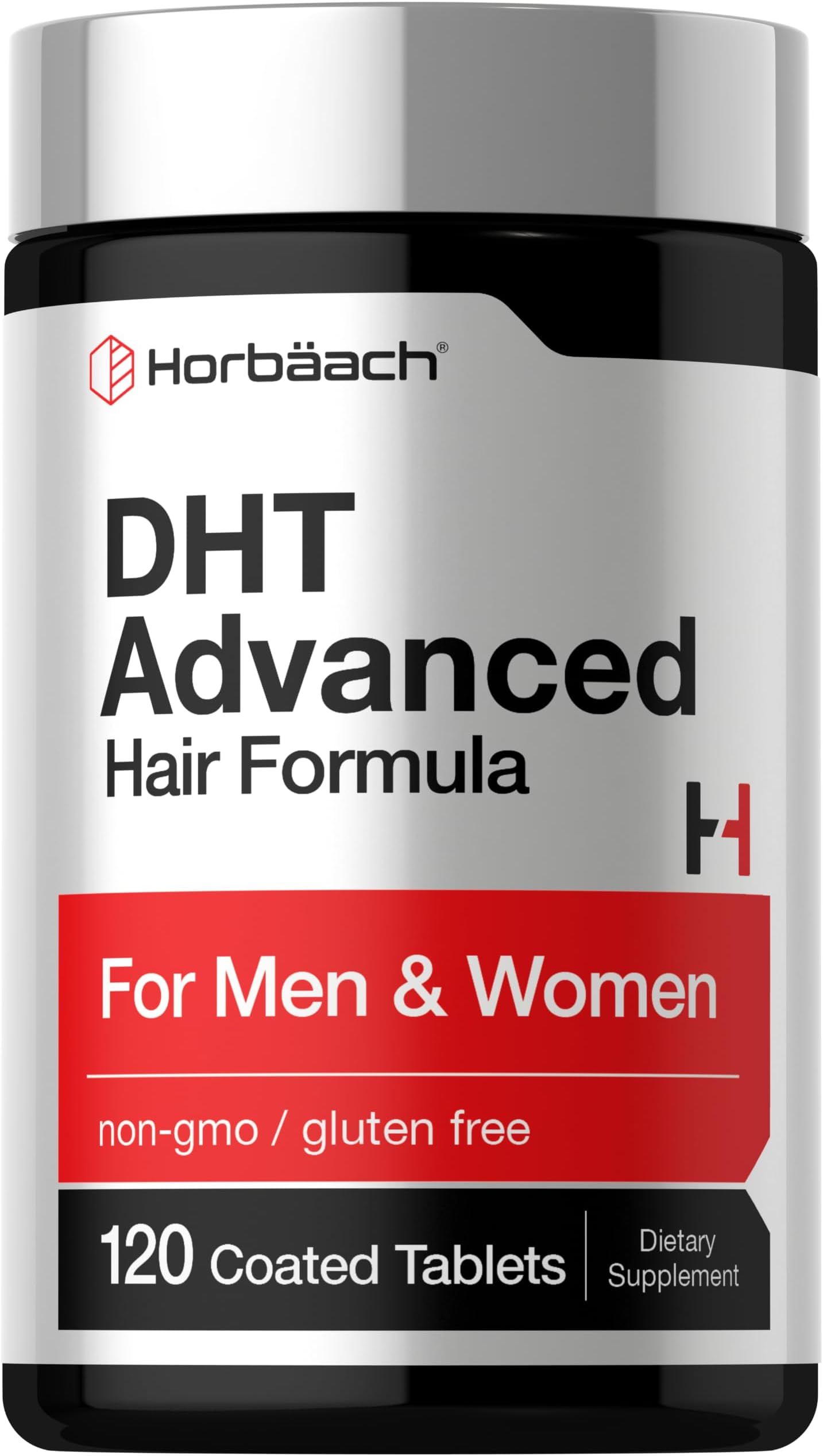 Horbäach DHT Advanced Hair Formula | 120 Tablets | Non-GMO and Gluten Free Hair Formula Blend with Saw Palmetto, Kudzu, and Fo-Ti