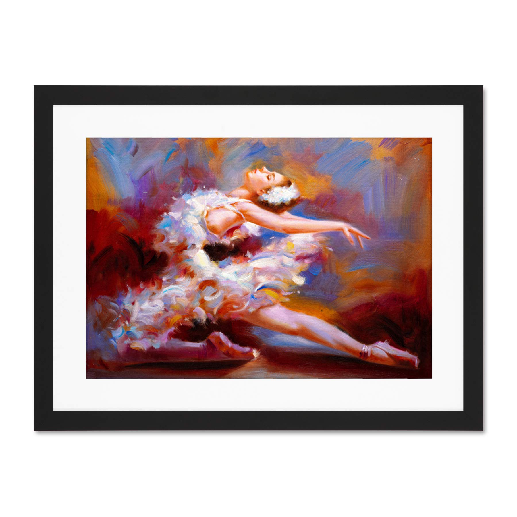 Ballet Dancing Saute Painting Large Framed Art Print Wall Poster 18x24 inch