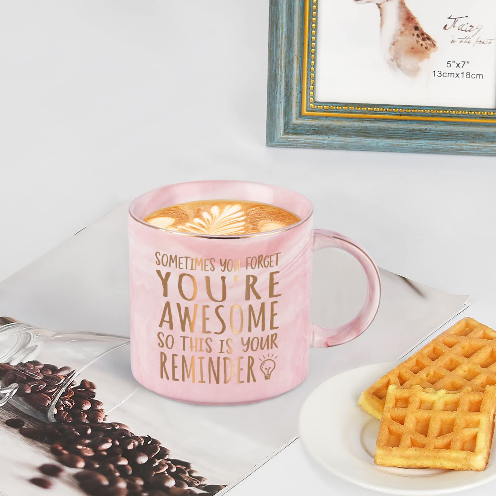 Maustic Prezenty z podziękowaniami dla kobiet, 'Sometimes You Forget You're Awesome' kubek, inspirujące prezenty zachęcające dla kobiet, uznanie gratulacje pożegnalne prezenty dla niej kobiety