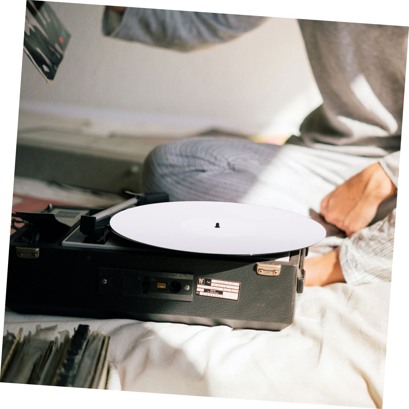 Operitacx Tappetino Protettivo Acrilico per Dischi in Vinile Antiscivolo e Durevole per Giradischi Domestici Migliora Qualità Audio e Riduce Rumore