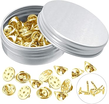 Amazon ピンバッジのピンバッチ 留め具 金具 蝶タック バタフライ型クラッチ 金色 50個入り Huazontom バッジ おもちゃ