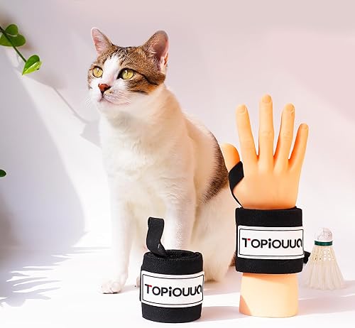 Miniatura 2 de Muñequeras (par) para levantamiento de pesas, levanta mejor, protege el dolor de muñeca, ajustables, duraderas, lavables a máquina, muñequeras para