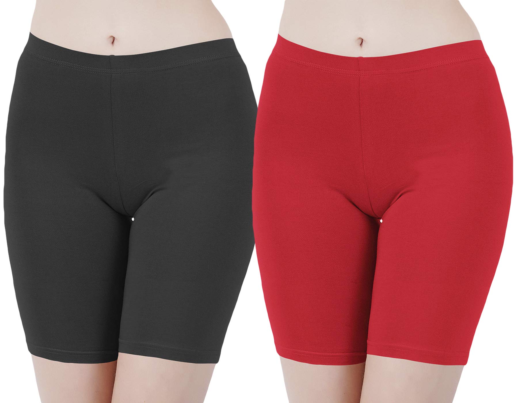 buy that trendz Cotton Lycra Tight Fit Stretchable Cycling Shorts Womens | Shorties for Active wear/Exercise/Workout/Yoga/Gym/Cycle/Running Navy Lemon Yellow Combo Pack of 2-picture-31