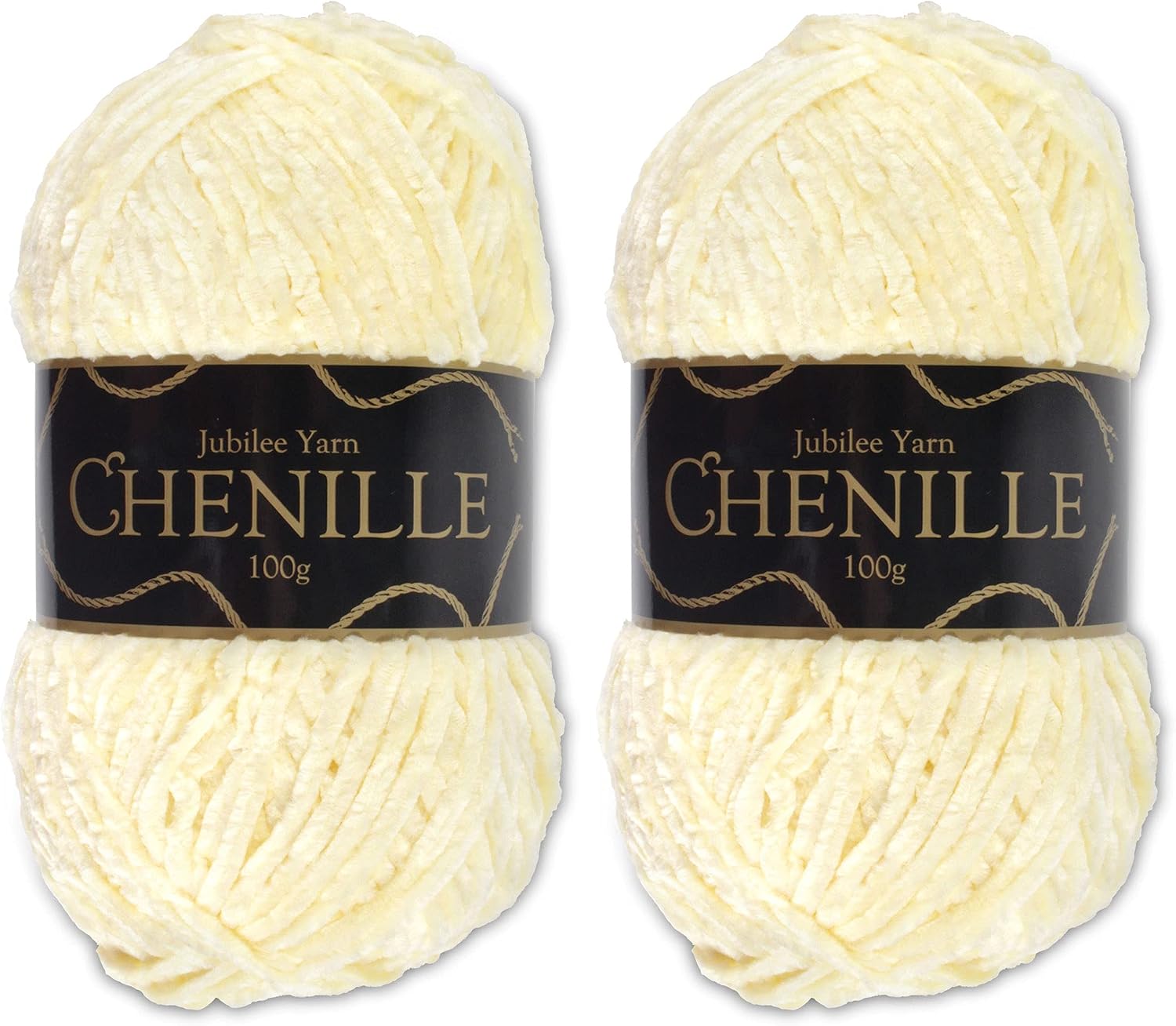 JubileeYarn Chenille Yarn - Worsted Weight - 100g/skein (2 Skeins, 134 Citrine)