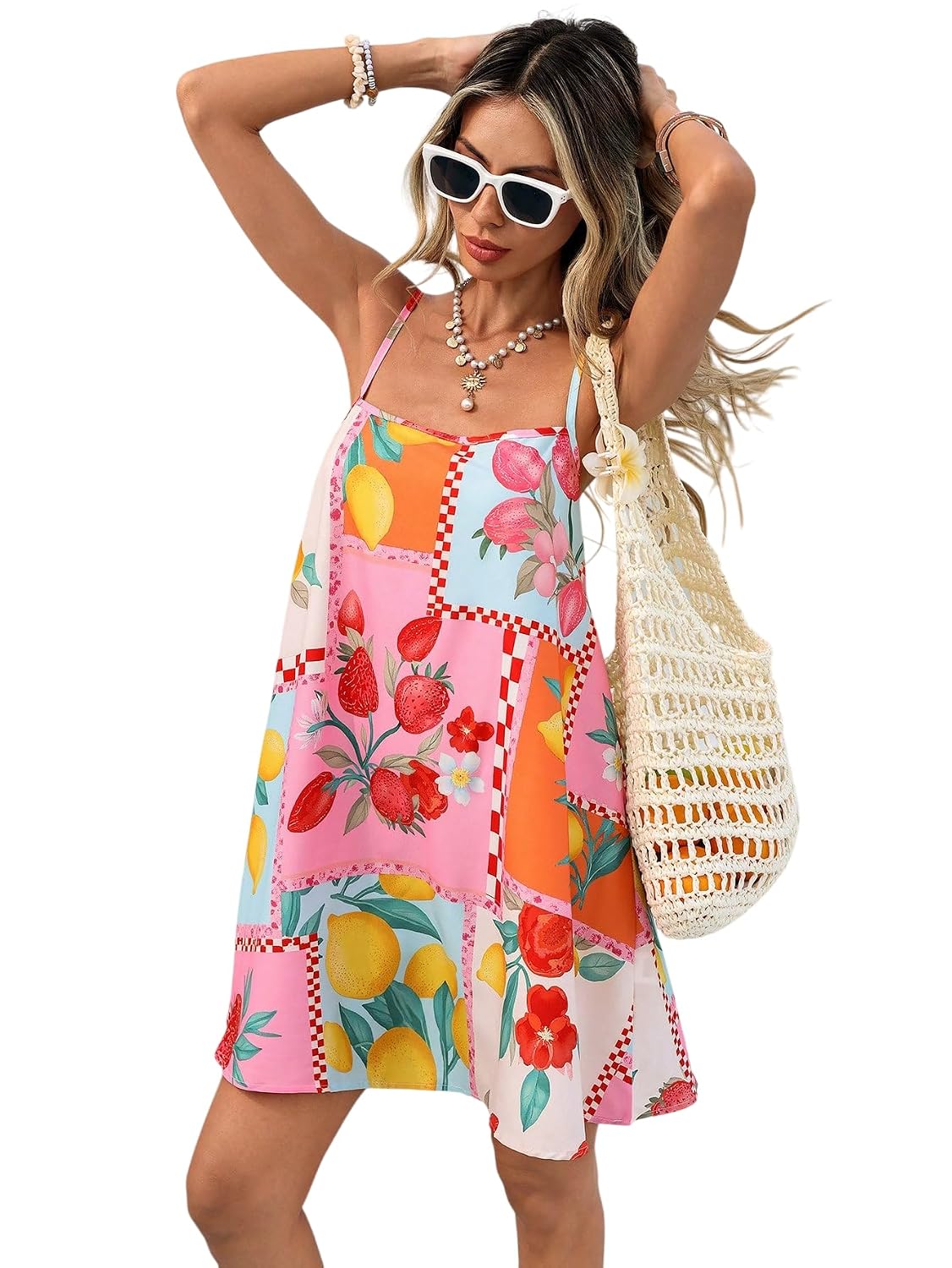 KATECLO Women’s Summer Casual Sundress – Sleeveless Spaghetti Strap A-Line Mini Dress with Floral Fruit Print, Loose Beach... - Review, Price and Buying Guide