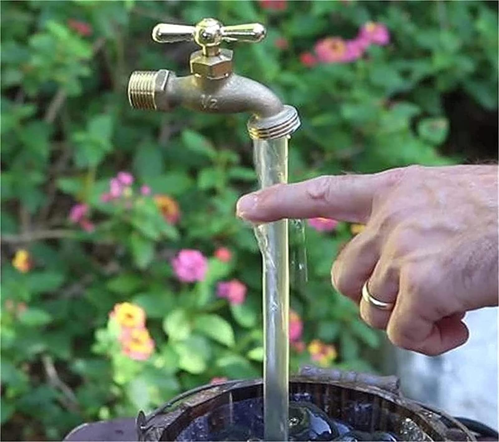 Magic Invisible Flowing Spout Watering Can Fountain, Gold, Outdoor Flowing Faucet Fountain-image-34