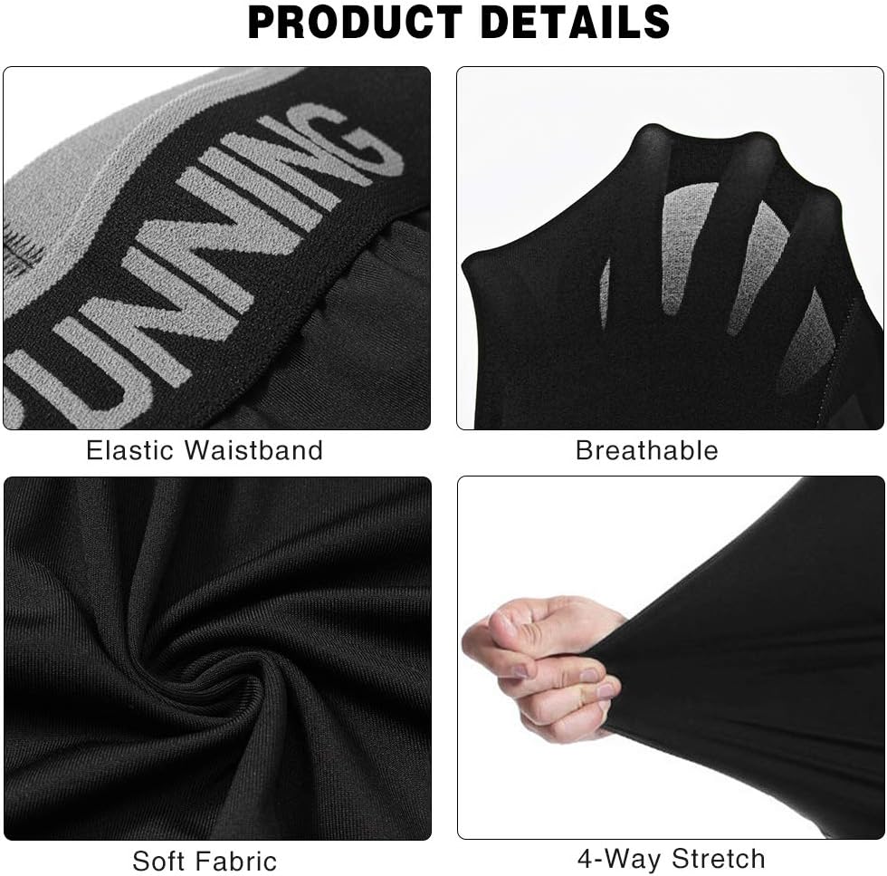 MEETYOO Men's 3/4 Compression Pants Leggings Tights, Cool Dry Sport Workout HeatGear Capri Base Layer - Image 4