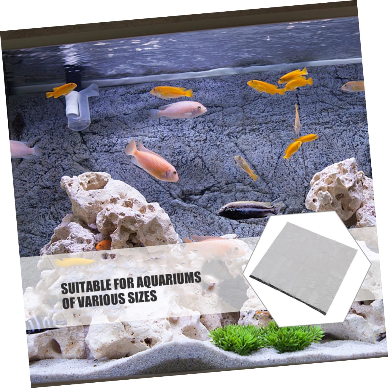 Toyvian Fish Tank Jump Net Cover Aquarium Mesh Lid for Betta Fish Easy Installation Plastic Panel Prevents from Leaping