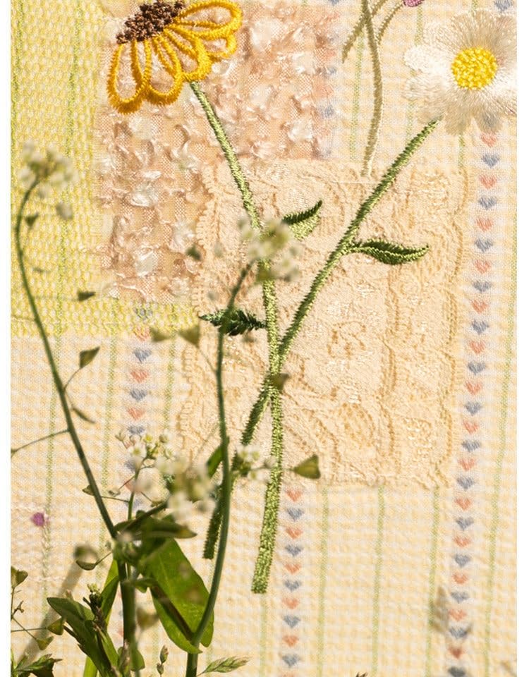 Couverture de livre A5 en coton réglable style patchwork cottagecore