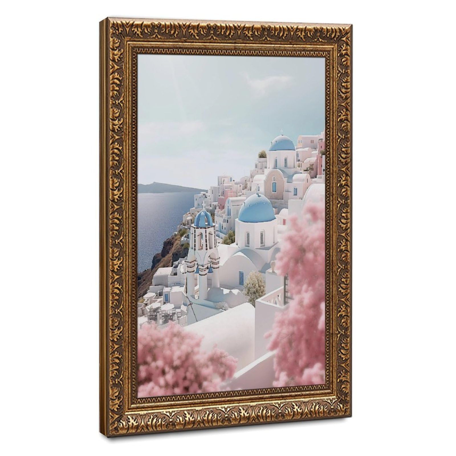 Bareronor Santorini Landscape Canvas Poster Bedroom Decor Landscape Office Room Decor Gift 24" L X 36" W