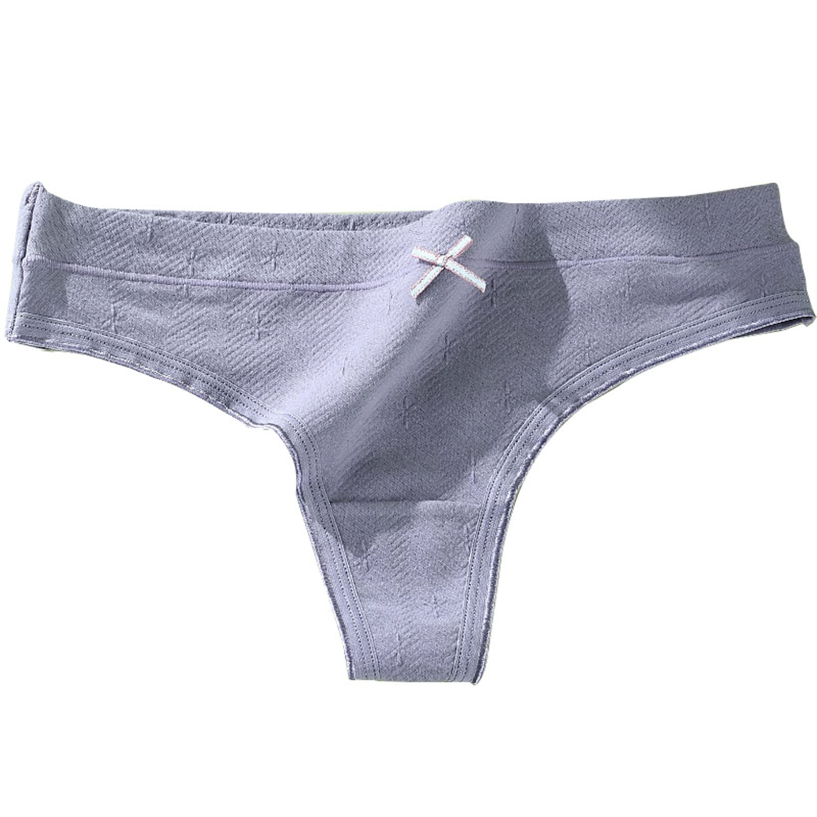 Unterhosen Damen 3Pcs/Set Trackless Jacquard Sport Tanga-Purple,L