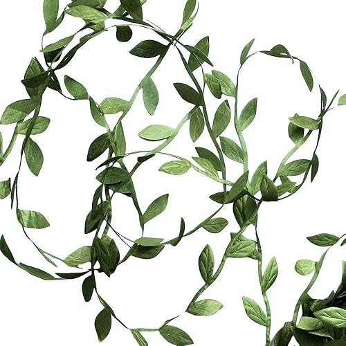 132 ft Large Leaf Trim Ribbon,Artificial Greenery Garland Vines for