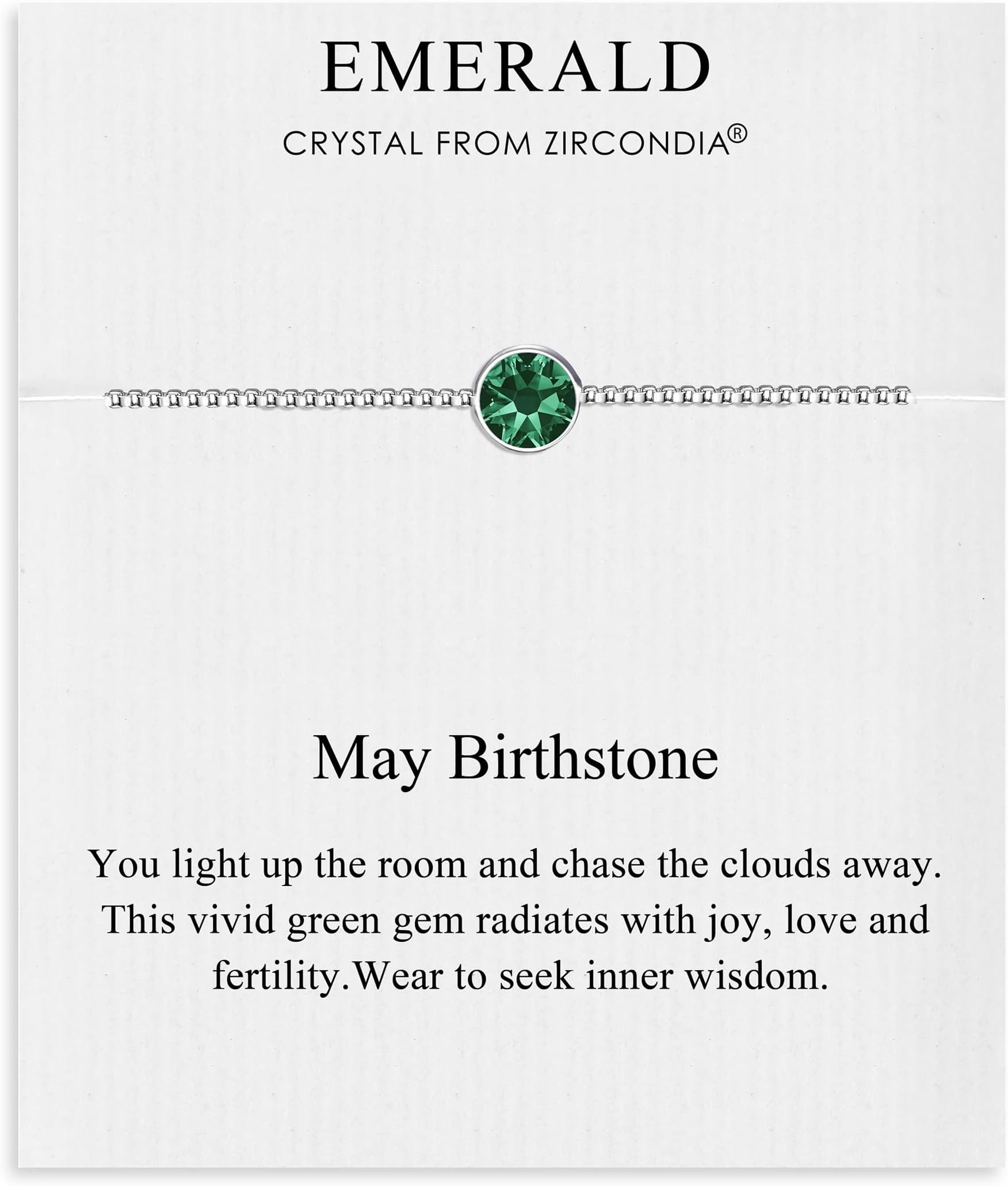 May (Emerald) Birthstone Bracelet Created with Zircondia® Crystals