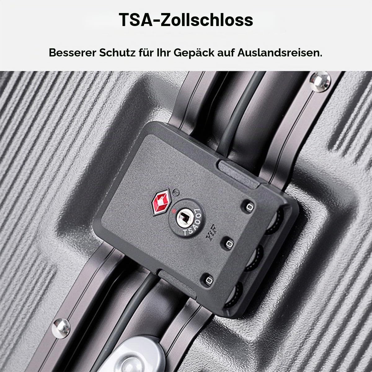 BEITH Koffer Handgepäck, BS849-2 Reisekoffer mit Getränkehalter, USB, Type-C, Aluminiumrahmen Hartschalenkoffer, PC Hülse, Breite Hubstange, TSA-Zollschloss, Vorne zu öffnen, 360° TPU Silent Rollen