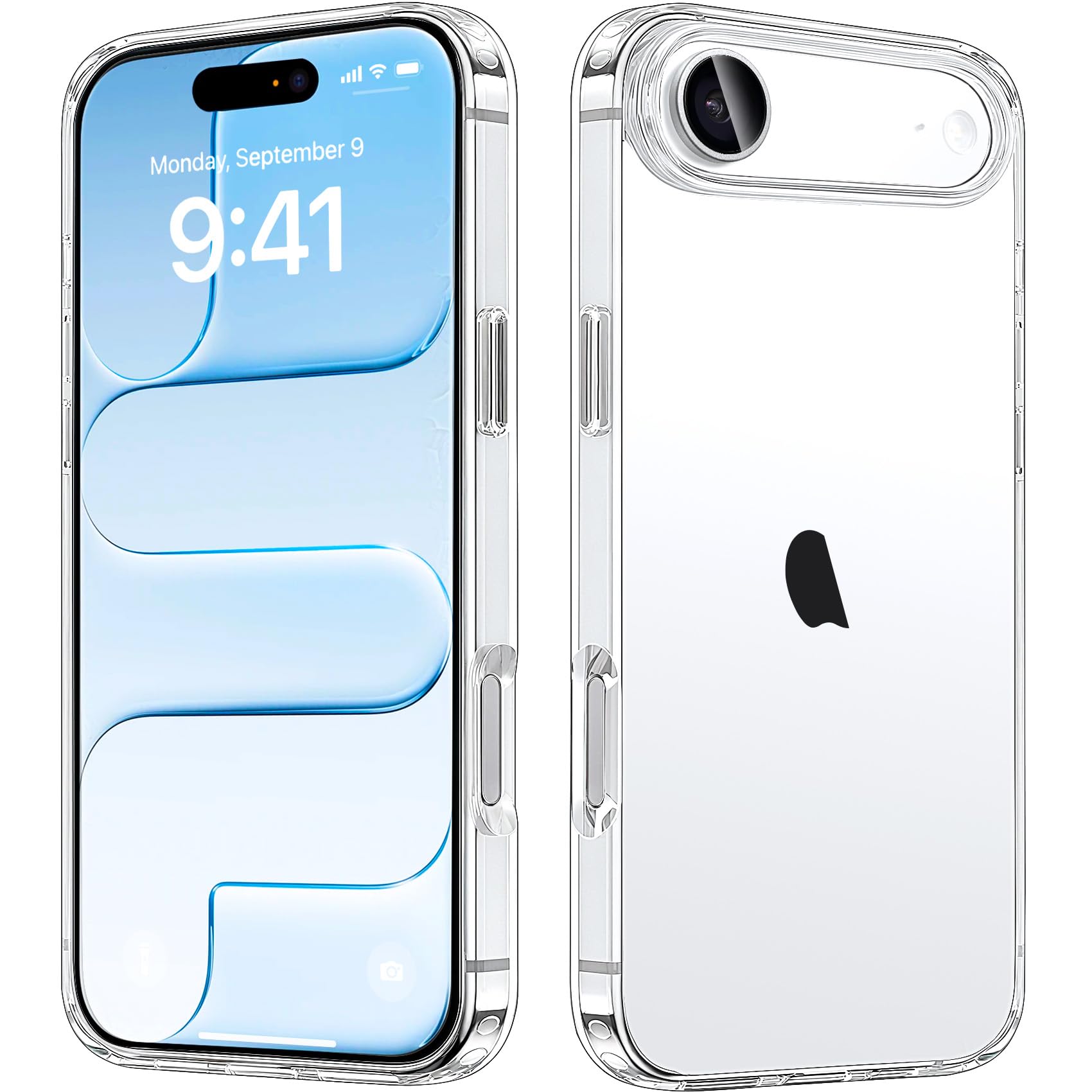 Compatiable with iPhone Air Case Clear, Transparent Shockproof Phone Cases, Slim Anti-Scratch Hard PC Back Protective Cover Bumper