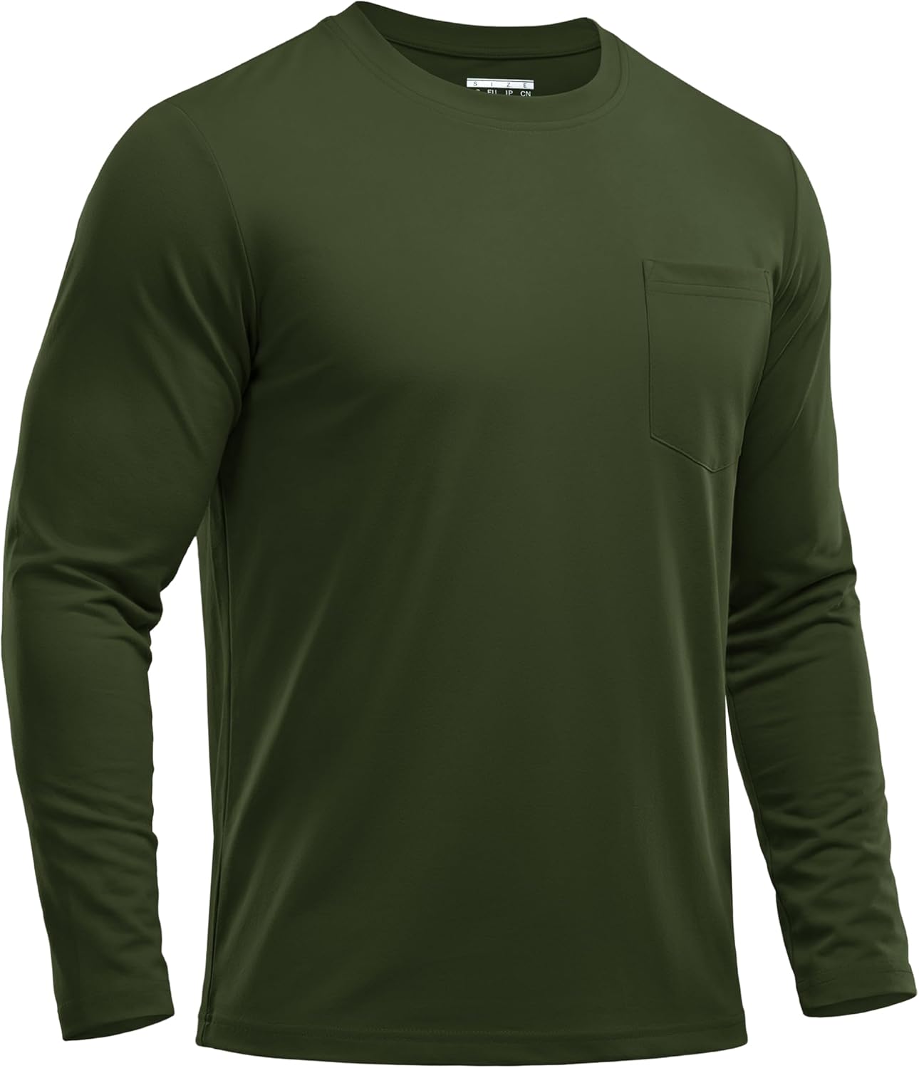 MAGNIVIT Men's Shirts Long Sleeve Pocket T Shirts Crew Neck Lightweight Tee Classic Casual Work Tops Plain Shirt