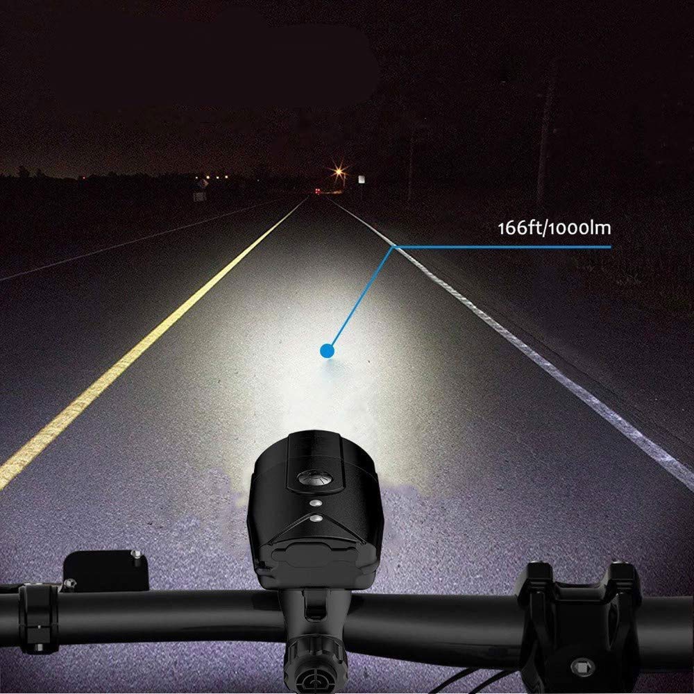 1200 lumens USB Ricaricabile Bike Bike Front Bike, Super Brillante Faro della Bici LED-3 modalità Leggero Faro della Bicicletta Impermeabile Leggero, Luce per Strada, Montagna