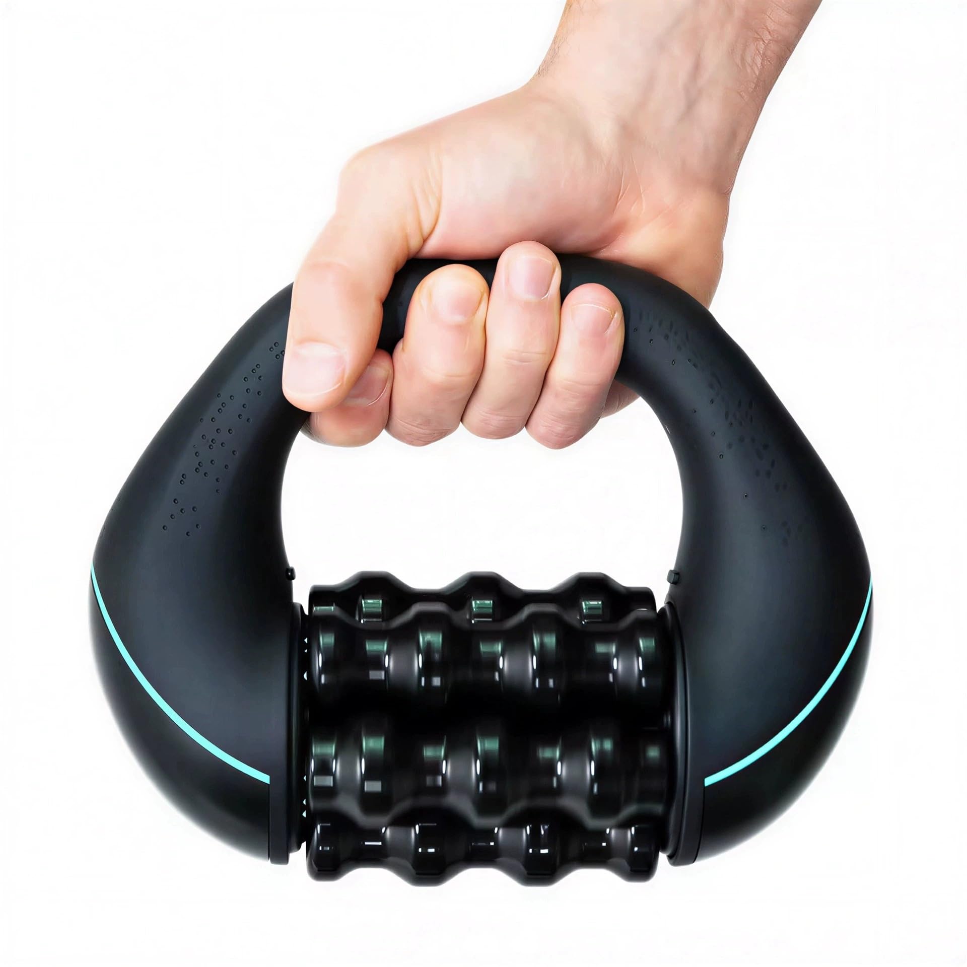 Masajeador de Rodillos Eléctrico Portátil – Rodillo de Masaje Eléctrico con Mango, 3 Niveles de Intensidad, Masaje Profundo Piernas y Cuerpo