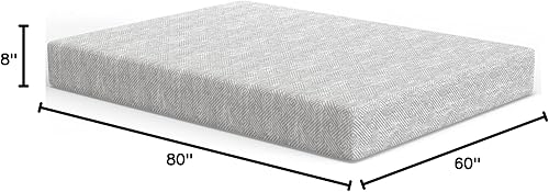 Miniatura 2 de Vibe Colchón de espuma viscoelástica de gel gris jaspeado, certificado CertiPUR-US y Oeko-TEX en paquete ultra pequeño, 8 pulgadas, tamaño Queen