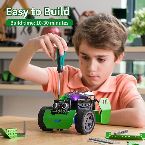 Miniatura 4 de Robobloq Q-Scout - Proyectos STEM para niños de 8 a 12 años, robot de codificación, aprender robótica, electrónica y programación basada en