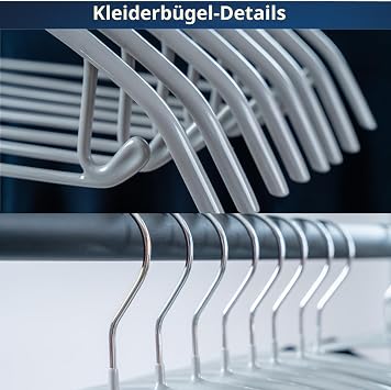 20 Pack Metal Clothes Hangers 42cm Silver Non-Slip Rubber Coated No Shoulder Dents for Sweaters and T-Shirts