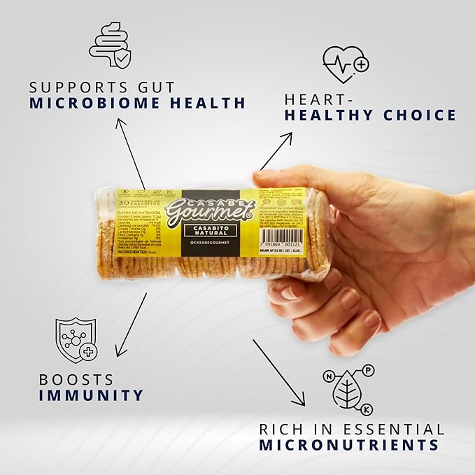 Casabe Gourmet Galletas de Yuca Natural Pack de 12, Vegano, Sin Gluten, Orgánico miniatura 4