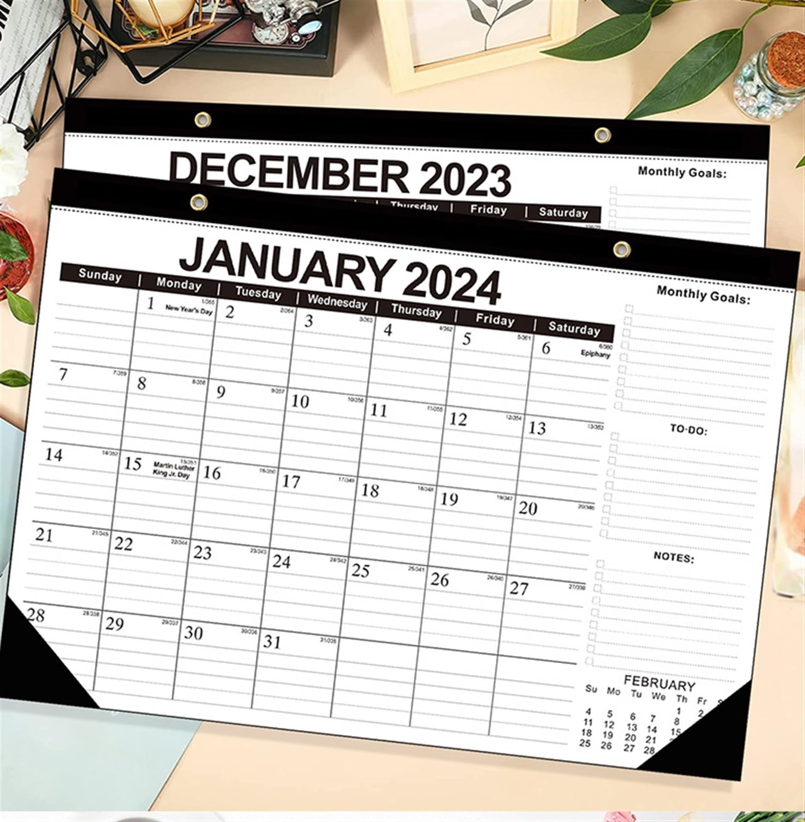Calendario 2024 Calendario da Parete 2024-2025, dal 2024 A Giugno 2025, 18 Pianificatori Mensili Calendario da Parete per Famiglie Calendario da Scrivania (Color : C, Size : 3pcs)