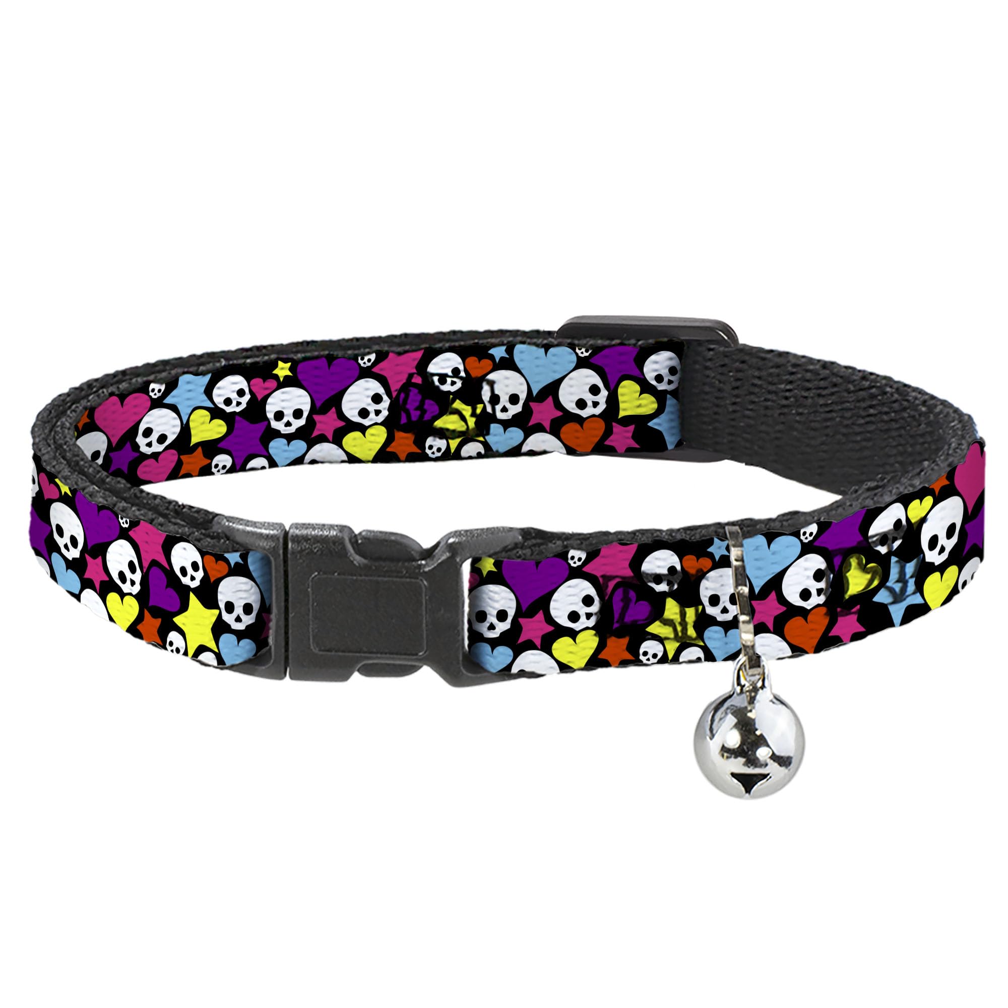 Collar para gato Buckle-Down de calaveras con cierre breakaway mediano