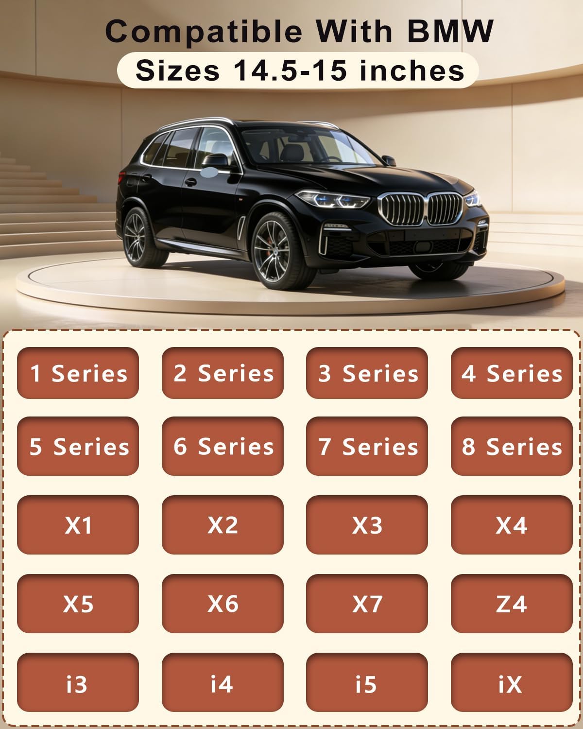 Steering Wheel Cover Customized Fit for BMW X1 X2 X3 X4 X5 X6 X7, i3 i4 i5 535i 740Li 335i, M3 M4 M5, Z1 Z3 Z4 Z5 (Orange)