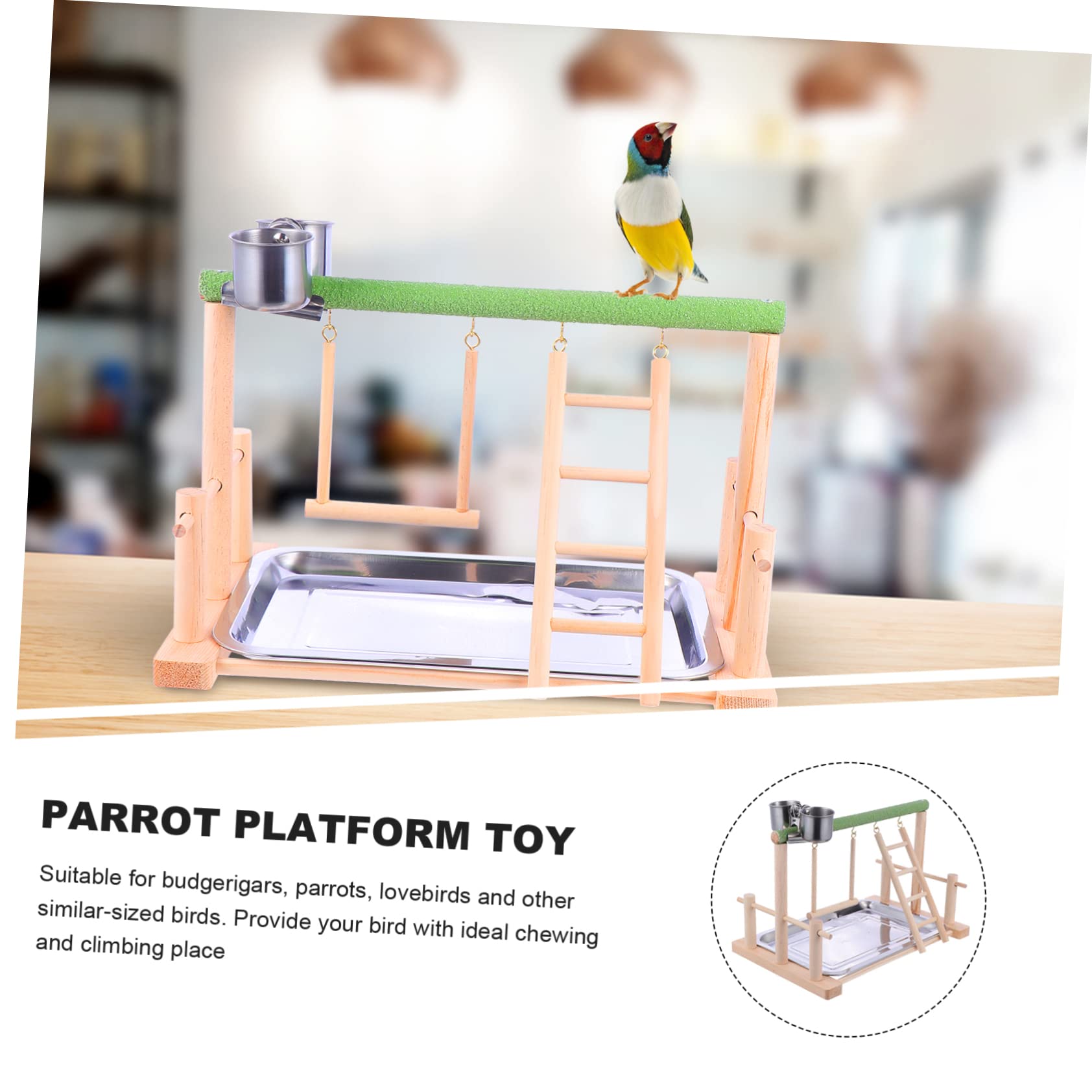 Toddmomy Plataforma De Juguetes para Pájaros Percha De Madera Columpio para Pájaros Juguete De Escalera para Casa