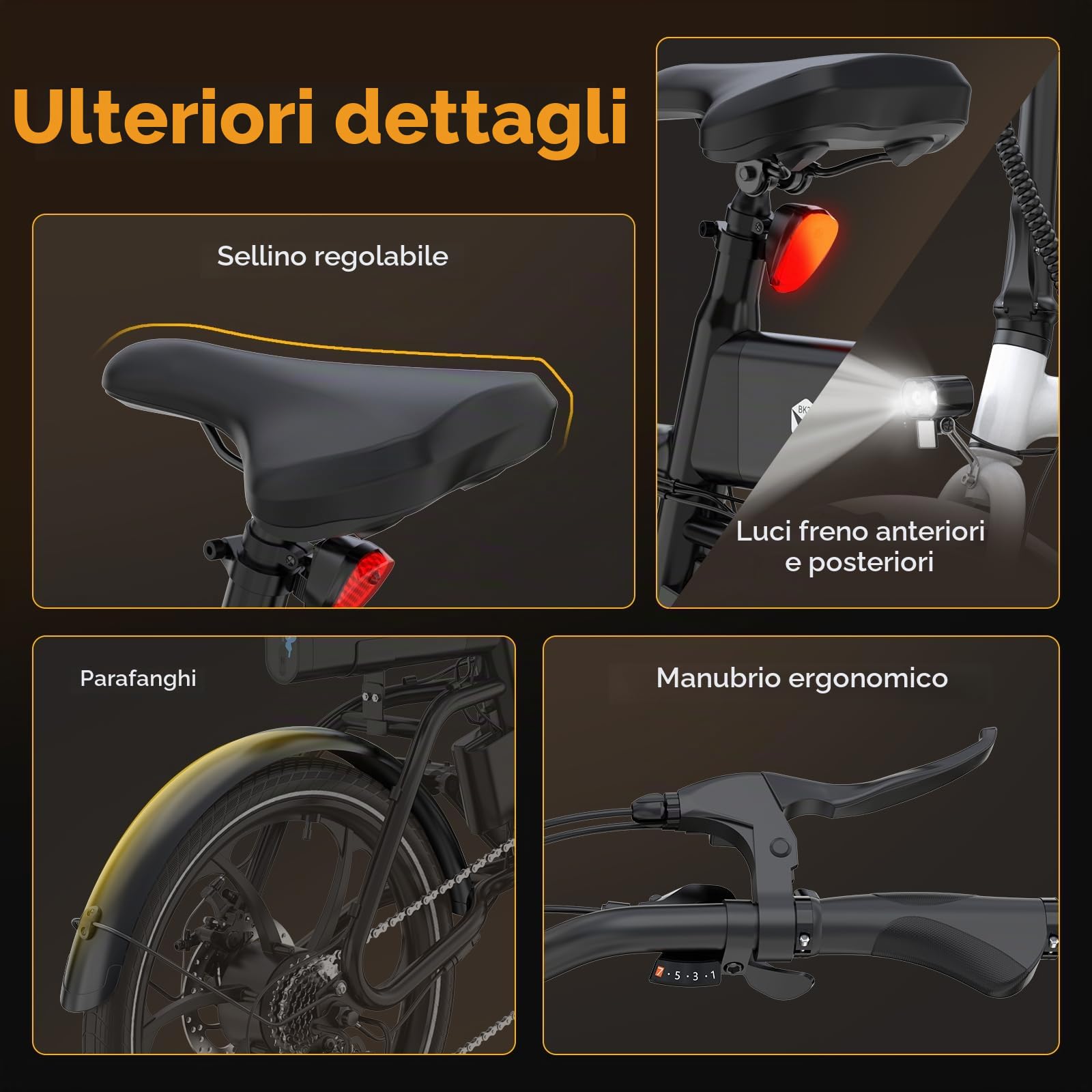 HITWAY Bicicletta Elettrica, Pieghevole E Bike 16/20 Pollici, Motore 250W Velocità Massima 25km/h, Batteria Al Litio 36V 9Ah, Autonomia 35-70/40-65km, Bici elettrica Urbana Pedelec per Adulti