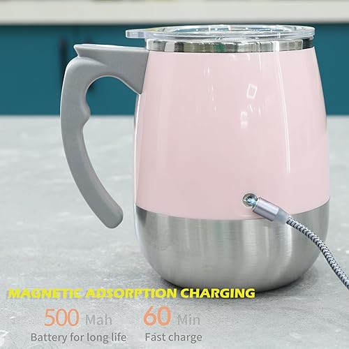 Miniatura 4 de Taza autoagitación recargable  Taza magnética eléctrica de acero inoxidable de mezcla automática para oficinacocinaviajeshogarcafétéchocolate