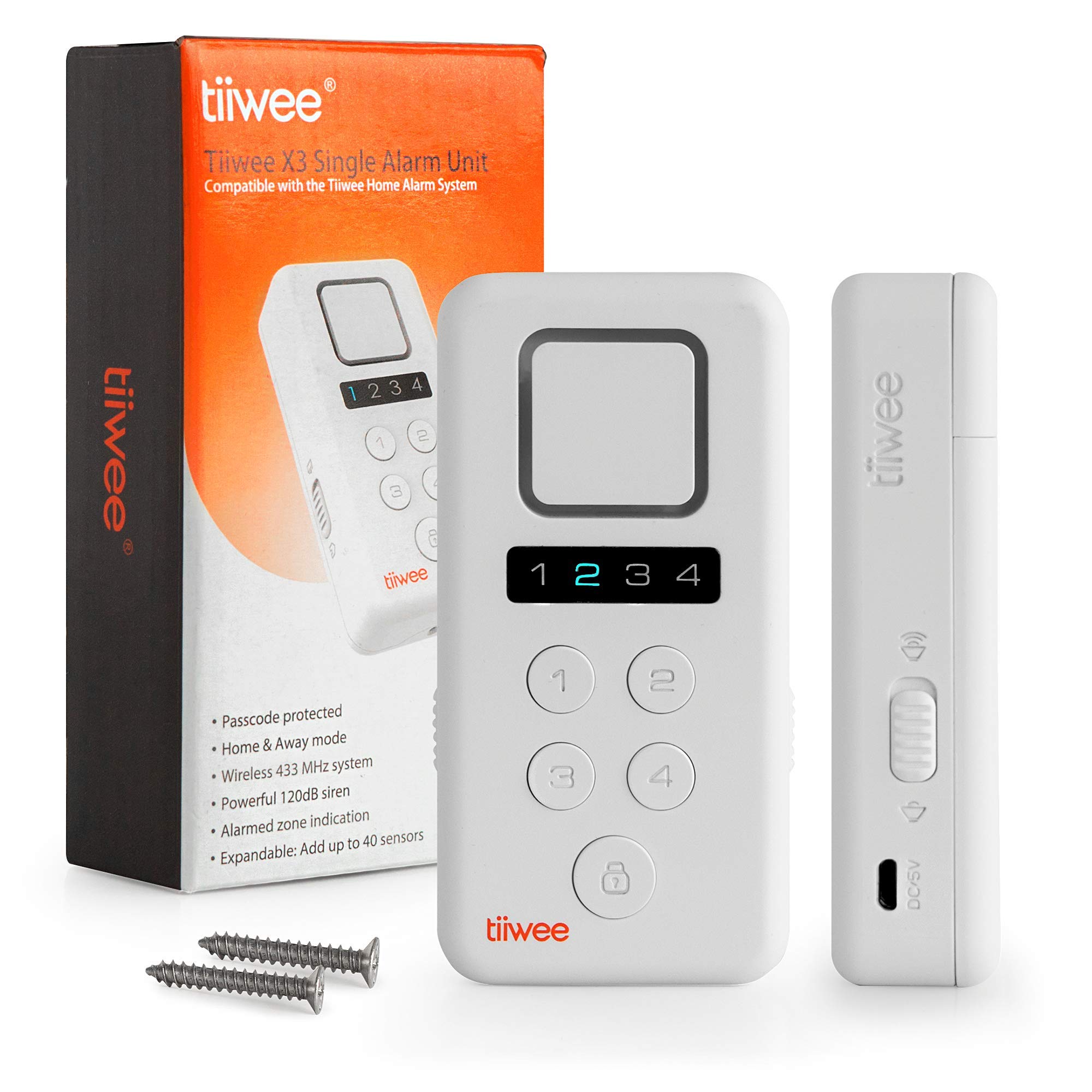 tiiwee X3 Alarmsirene für X3 Tiiwee Home Alarm Systeme | Für den Innenbereich, Gesichert durch 4-stelligen PIN-Code, Einbruchschutz, Sicherheitstechnik