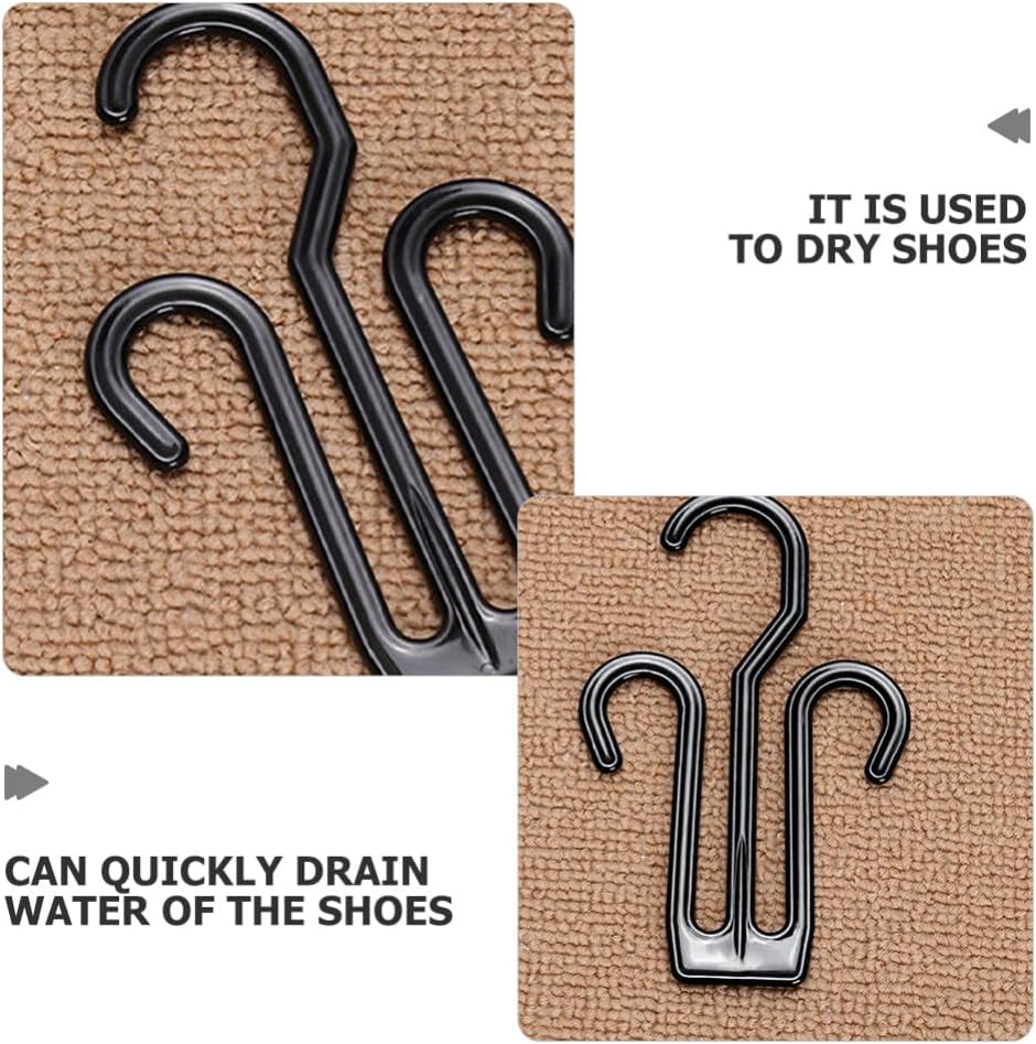 Alipis 25 Pack Plastic Shoe Hanger Drying Rack for Boots Slippers Black