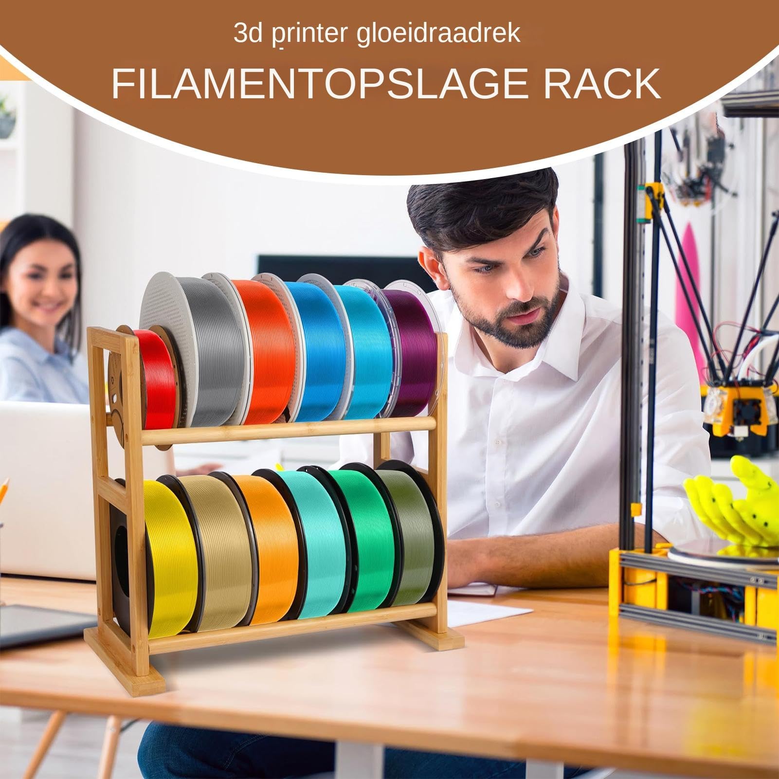 3D-Drucker-Filament-Aufbewahrungsregal Tisch-Organisationsständer | Halterung zur Aufbewahrung von Spulen-Rollfilamenten Organizer, Verbrauchsmaterial-Management Für Zuhause, Studio, Labor Und