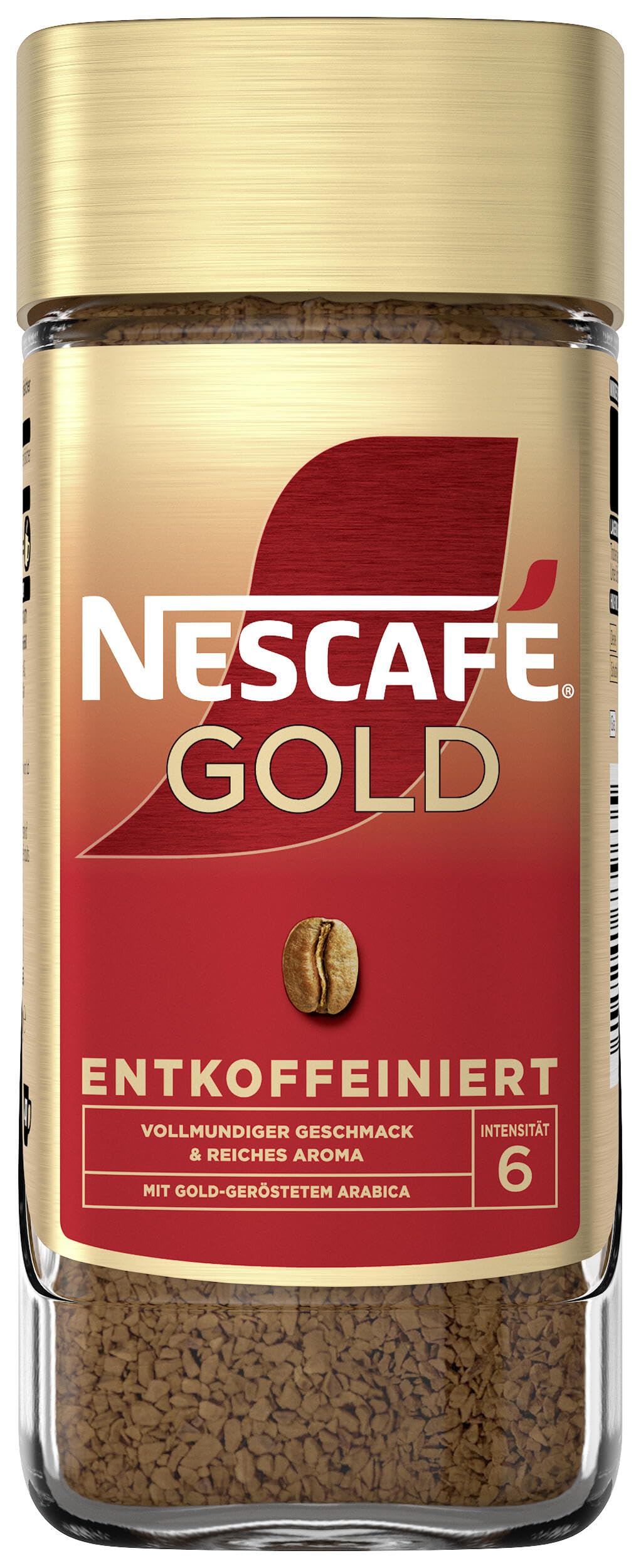 NESCAFÉ GOLD Entkoffeiniert, löslicher Bohnenkaffee, Instant-Kaffee aus erlesenen Kaffeebohnen, vollmundig & aromatisch, koffeinfrei, 1er Pack (1 x 95g)