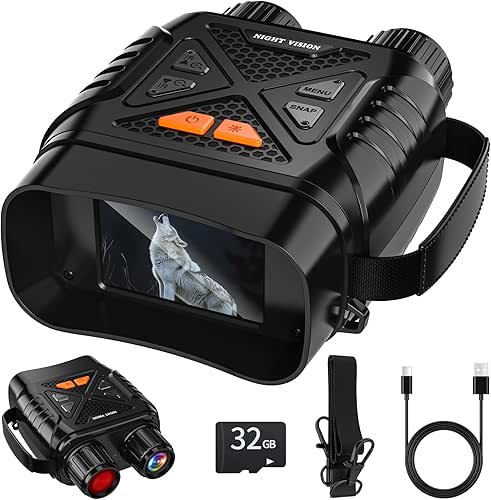 GlobalCrown Prismaticos Vision Nocturna,Visor Nocturno binoculares visión Nocturna con Zoom