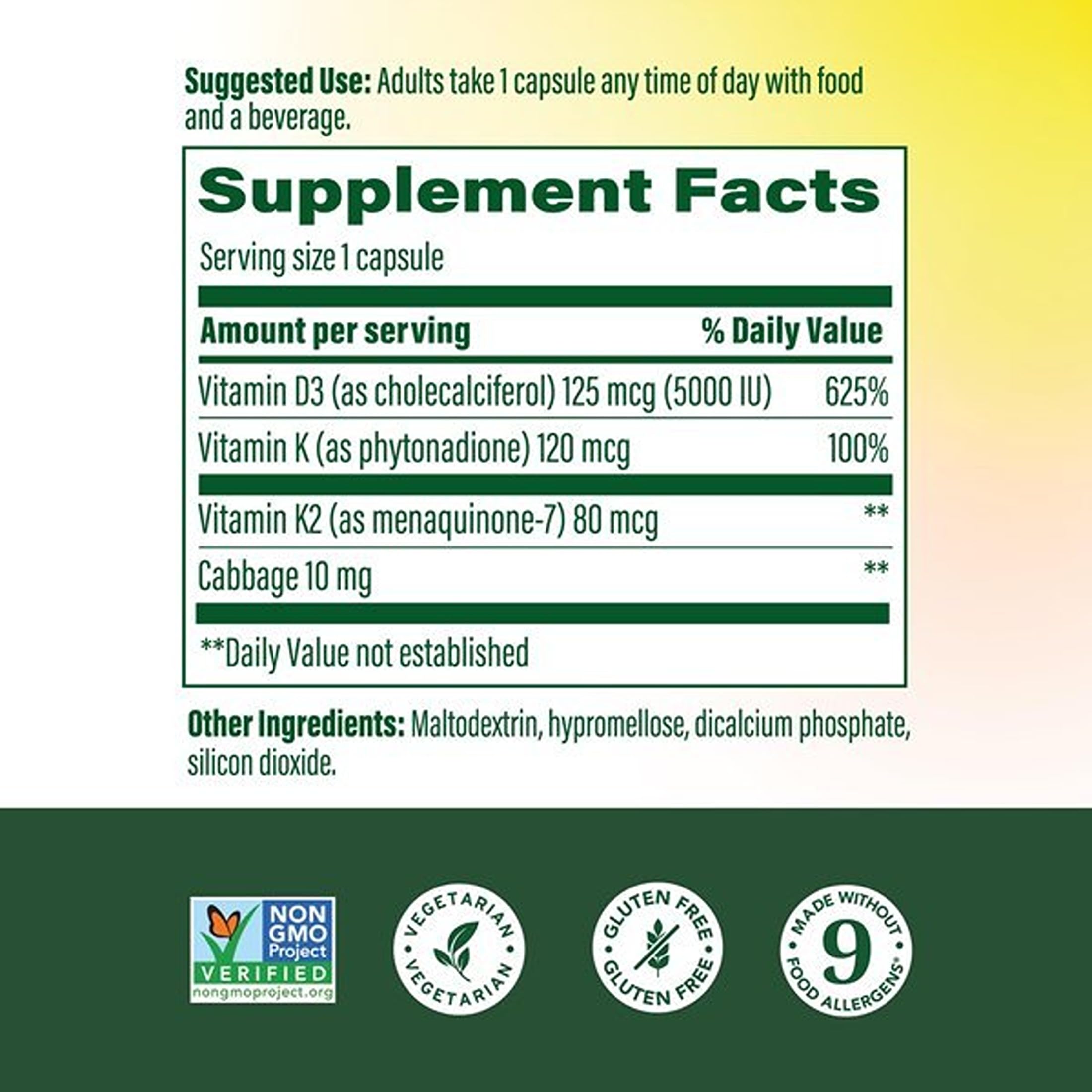 MegaFood Vitamin D3 & K2 5000 IU (125 mcg), 120 Mini Capsules — Amazon image 3