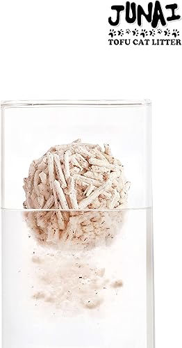 Miniatura 3 de JUNAI Arena para gatos de tofu, 16 paquetes (5.1 lbs x 16), arena para gatos aglutinante de café natural vegana, arena para gatos ligera y sin polvo