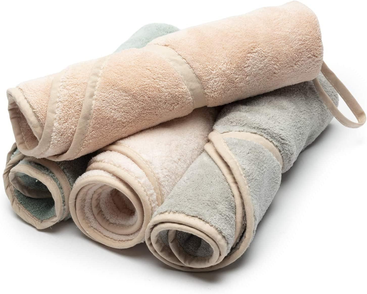 Juebm Essuie-mains Chenille à Suspendre Pour Cuisine Et Salle De Bain - En Microfibre Absorbante - Épais - Pour Séchage Des Mains D'enfants (crème, Rose, Vert, Marron