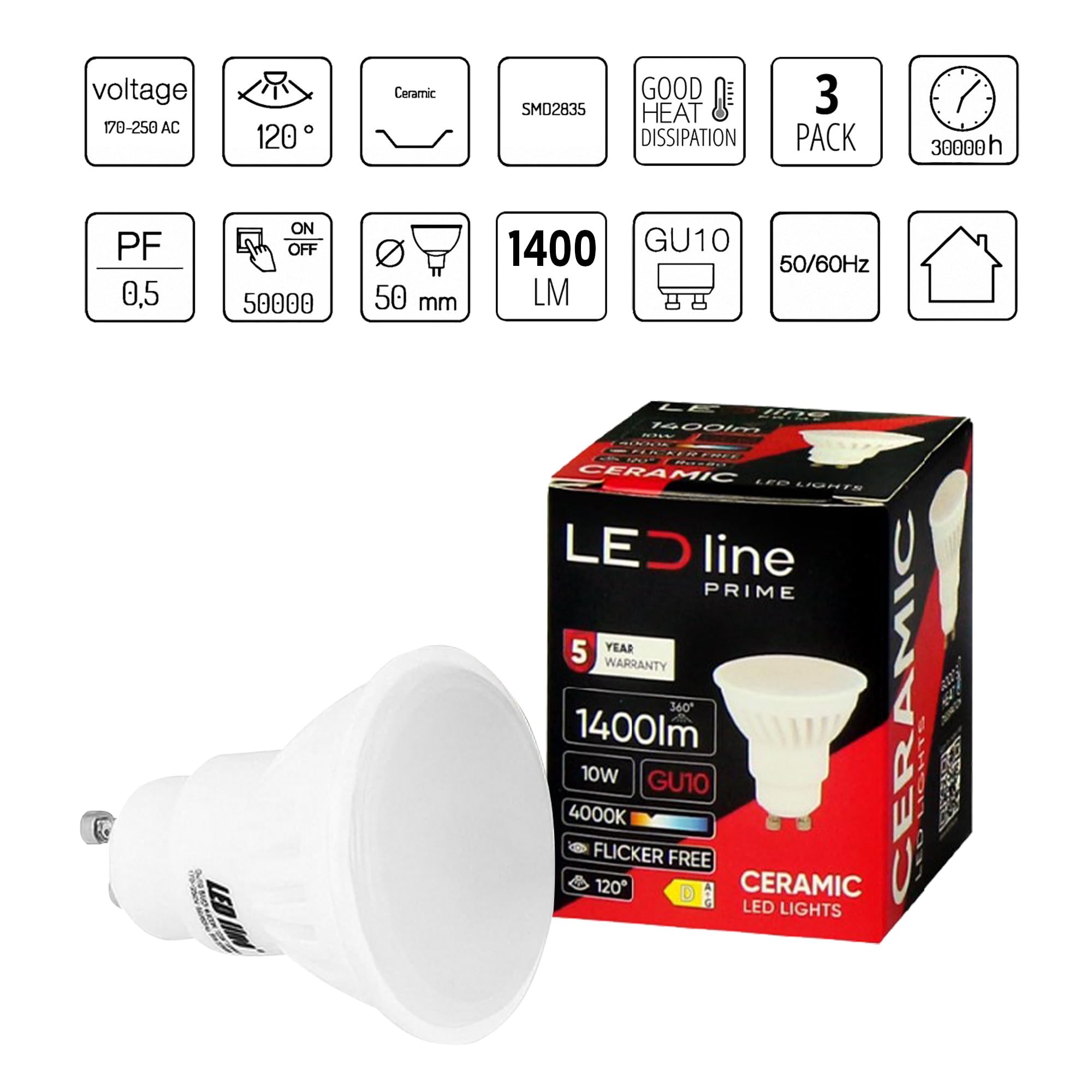 Lampadine A LED GU10, 6W 450LM Bianco Freddo 6000K Faretto A Binario Lampadina Ac 220 240v Equivalente Per Lampada Alogena Da 50w Angolo Del Fascio Di 38%c2%b0 6