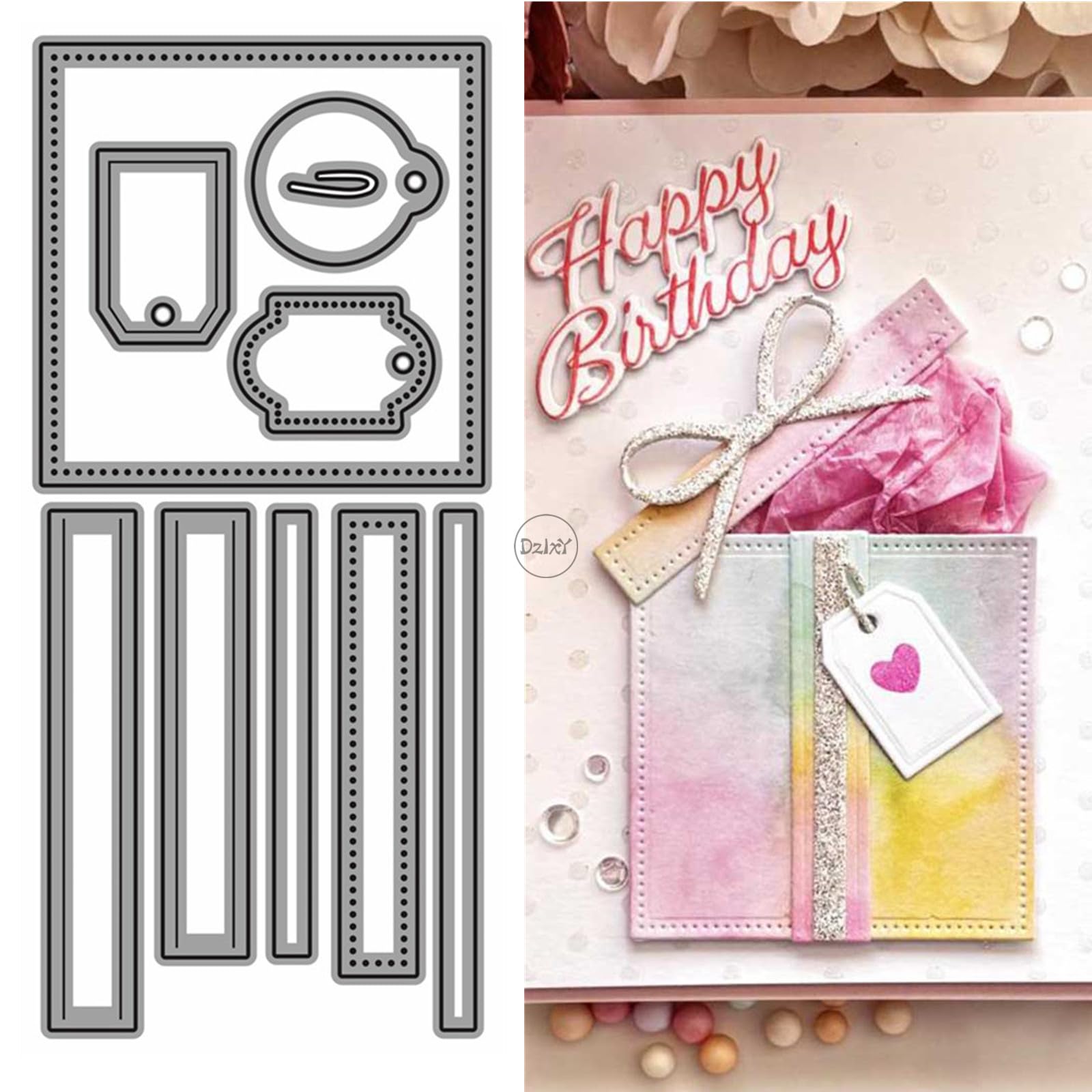 DzIxY Patchwork Gift Box Label Metal Cutting Dies for Card Making Kit Embossing Paper Die Cuts Set Scrapbook Stencils Supplies Machine Templates โ image 1